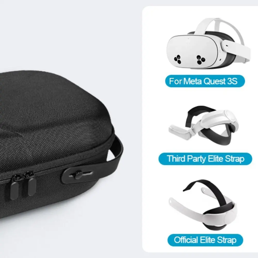 กันกระแทก VR แว่นตากระเป๋า Anti-Scratch ขนาดใหญ่ความจุกระเป๋าถือ EVA Hard SHELL พร้อมที่จับสําหรับ Meta Quest 3S/3