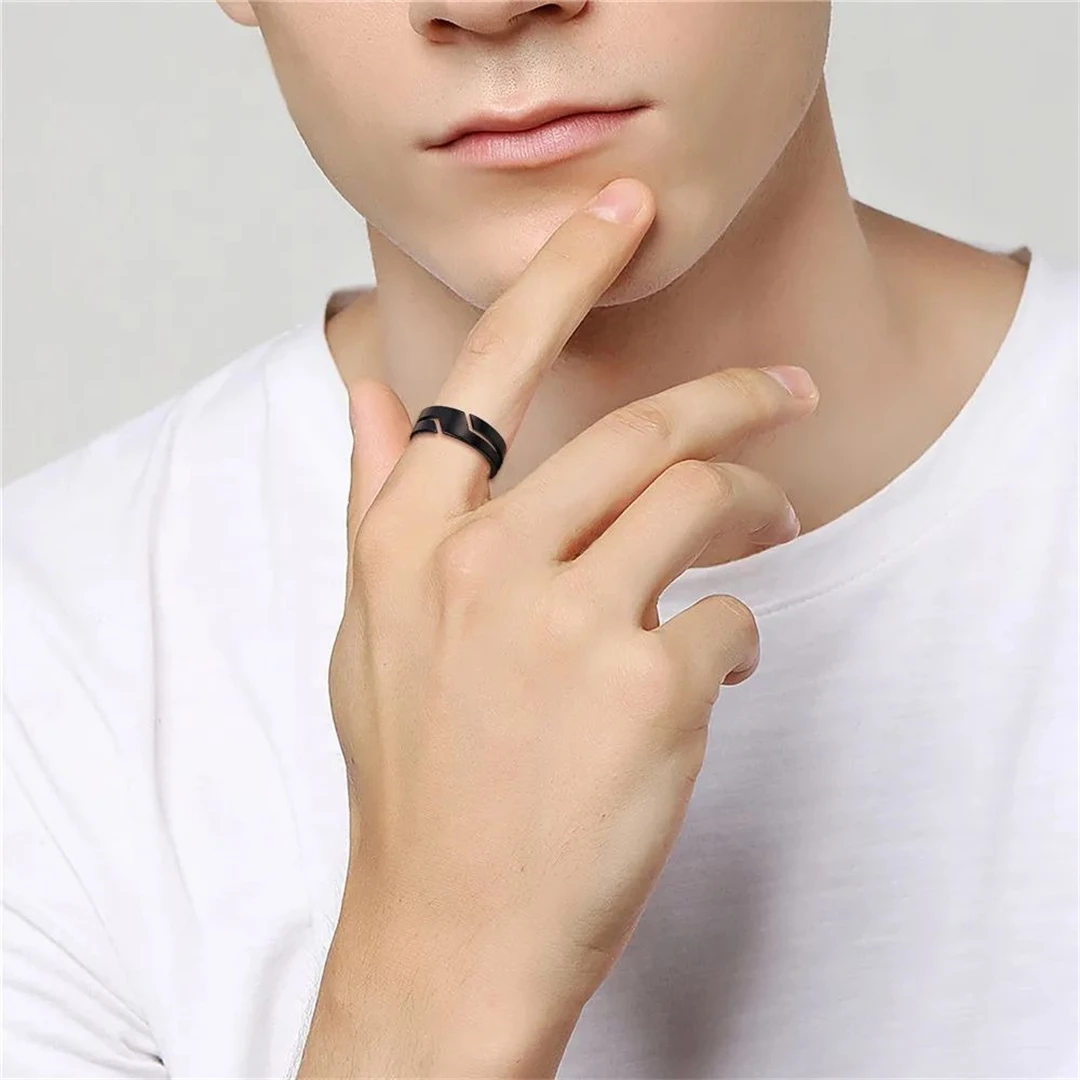 Fashion Simple Stainless Steel Couple Ring for Men Women Casual Finger Ring Jewelry Engagement Anniversary Party Gift