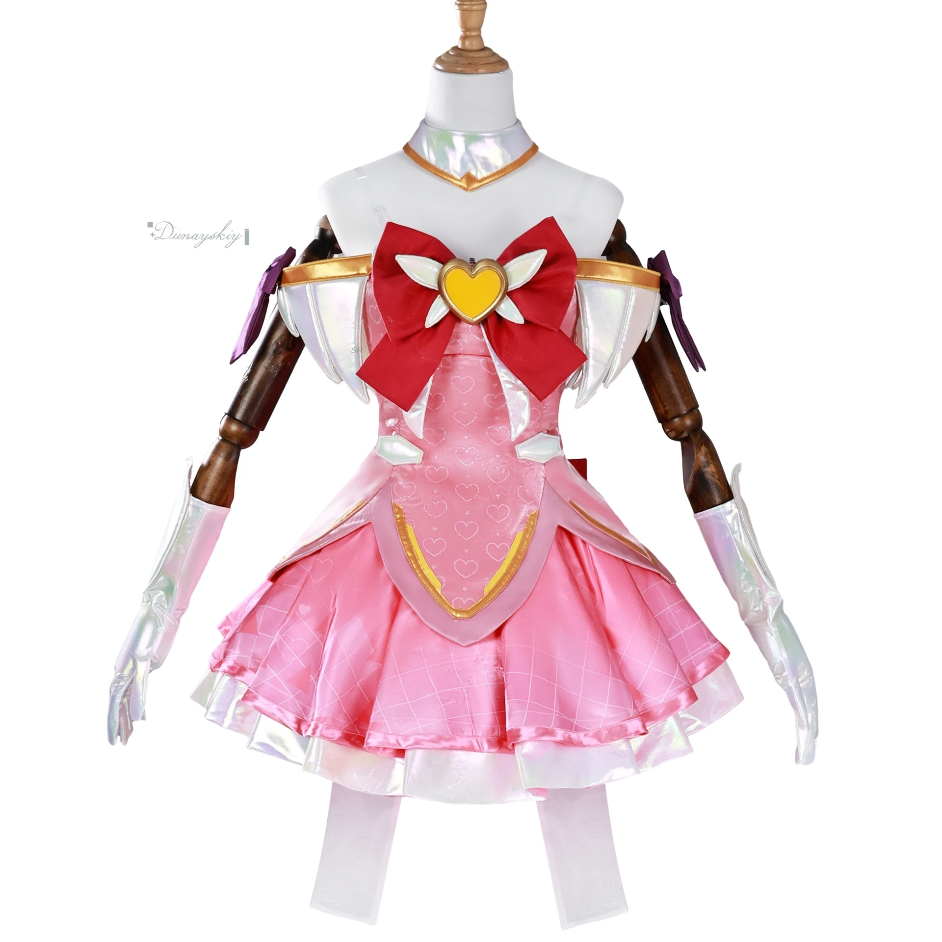 ชุดคอสเพลย์จูโน่ สาวน้อยมายากลสไตล์โลลิต้าอนิเมะ น่ารัก ชุดเดรสสีชมพู วิก รองเท้า สำหรับผู้หญิงและเด็กผู้หญิง ชุดยูนิฟอร์มสำหรับงานปาร์ตี้ฮาโลวีนและเกม OW