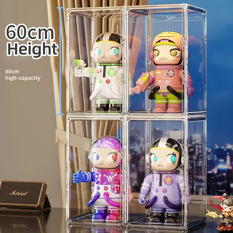 Stackable Large Capacity Storage Box Organizer for Figures Toys Acrylic Box Showcase Clear Blind Box Makeup Organizer for Bag