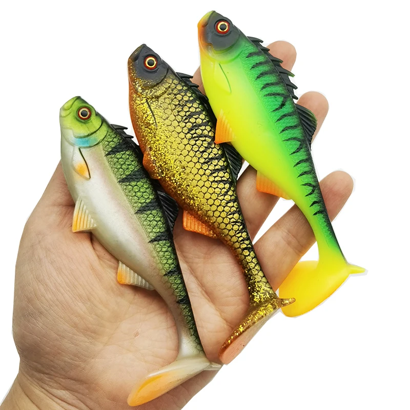 3 pçs iscas de pesca macio 11.6cm/4.57in isca artificial kit de pesca engrenagem isca artificial para água doce e salgada
