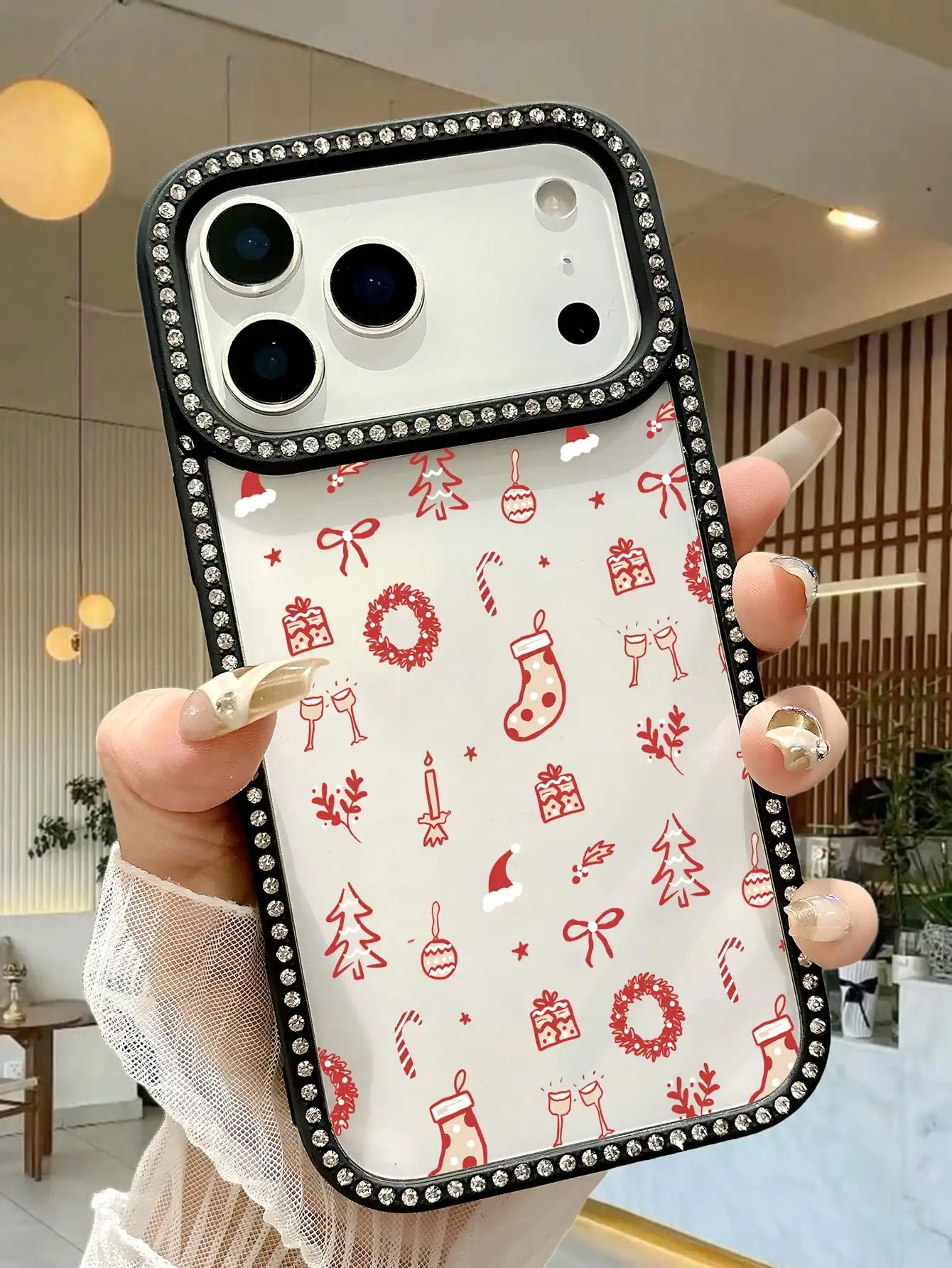 Чехол для телефона с рождественским узором, праздничная атмосфера, совместимый с принтом снежинки, оленей и Санты для iPhone от 17 до 11 Pro Max Plus