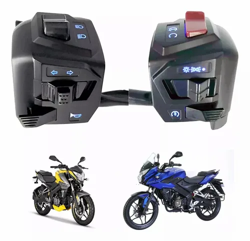 Imagen 1 del producto Interruptor de manillar de motocicleta de 22mm con bocina LED, señal de giro, faro, botón de arranque eléctrico para PULSAR NS 150 200 AS 200