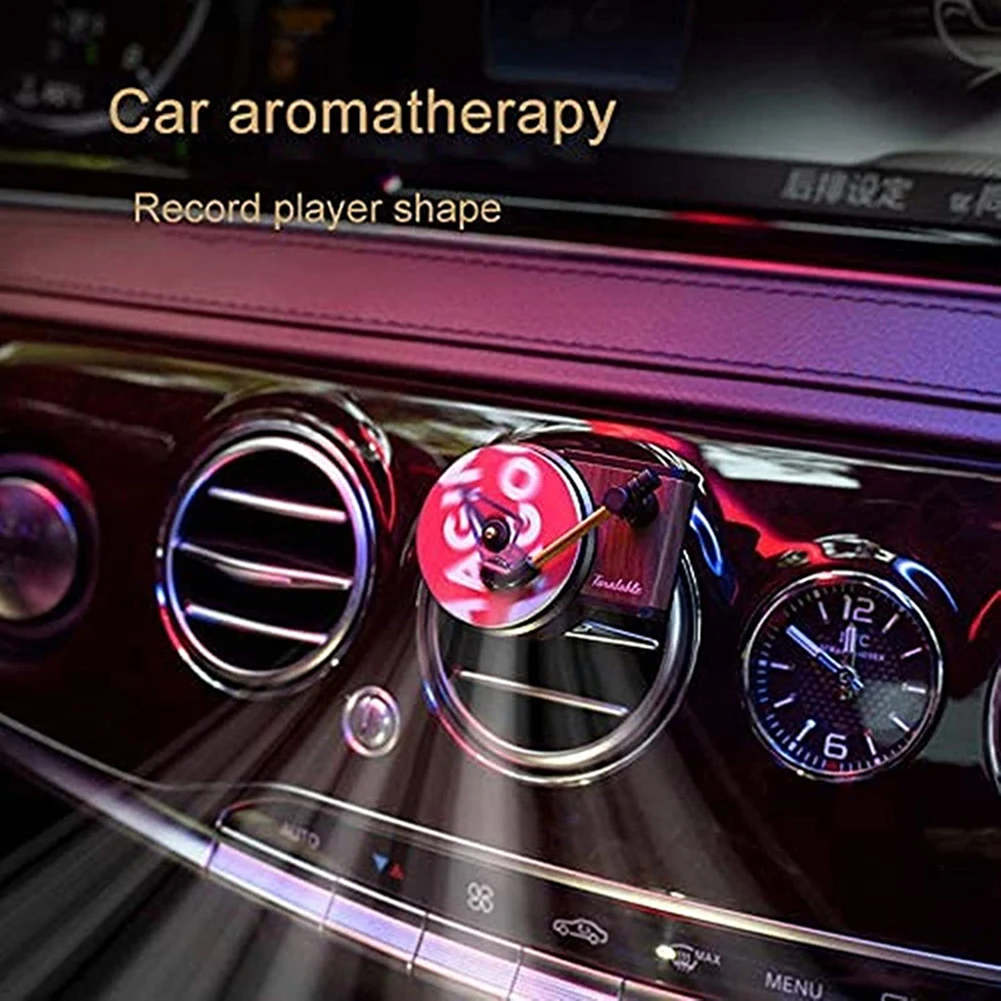 Creative Record Player Turntable Car Perfume Air Freshener Phonograph Car Air Vent Outlet Aromatherapy Clip Smell Diffuser