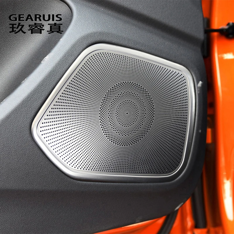 For Audi Q3 2013-2018 Car Door Armrest Handle Cover Loudspeaker Panel Stereo Audio Speaker panel Stickers Interior Accessories