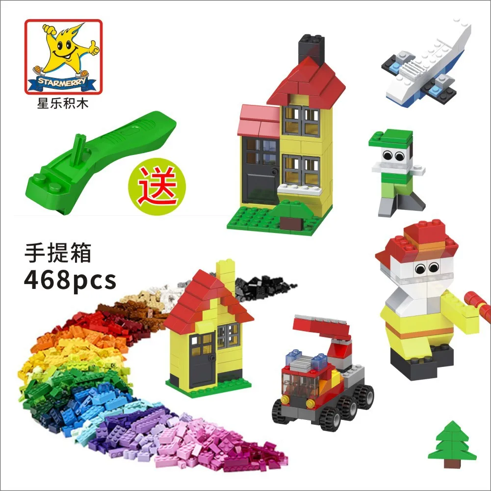 Creative Building Blocks ชุดกล่องเครื่องมือ - 468 ชิ้น DIY กล่องเครื่องมือมือถือ, ของเล่นเพื่อการศึกษาพร้อมเครื่องมือถอดชิ้นส่วนสําหรับของขวัญสําหรับเด็ก