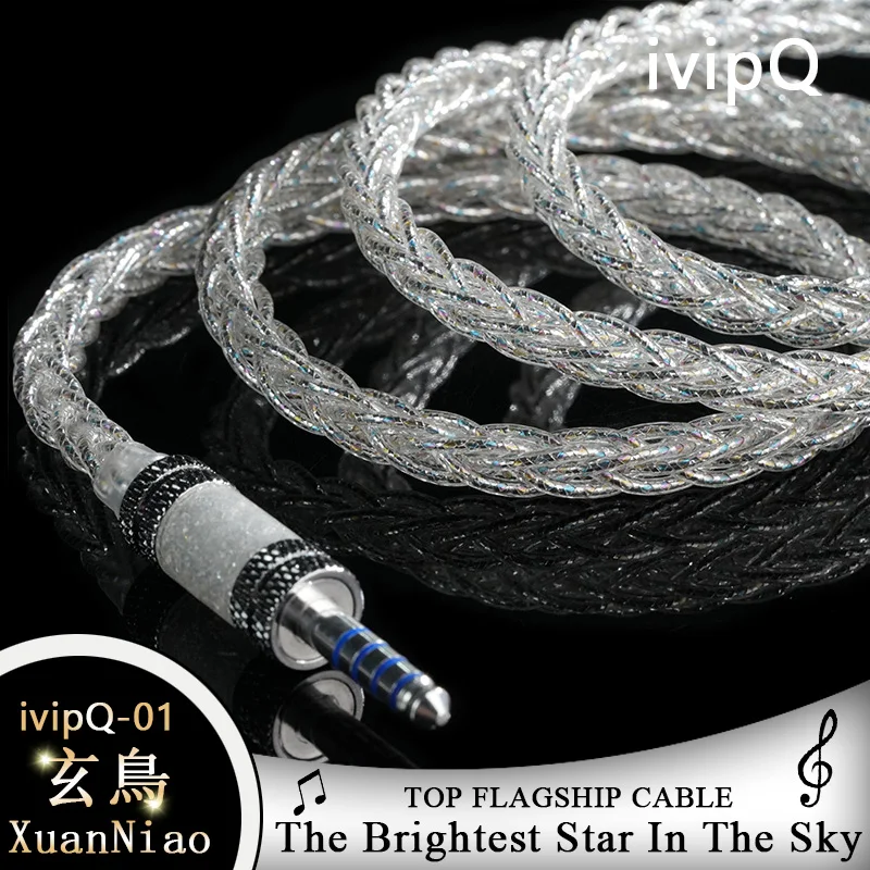 IvipQ-01 diy carro-chefe fone de ouvido atualização cabo multi-elemento condutor com 3.5mm/2.5mm/4.4mm/mmcx/0.78mm 2pin/n5005/ie900 para akg