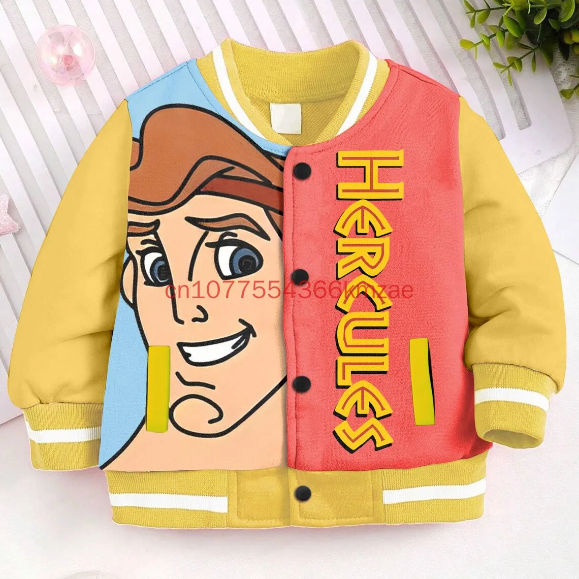 Disney Hercules Her Hero Baseball Jacket  3d Print  Kids and Youth Coat Cartoon Streetwear Harajuku Bomber College Jacket