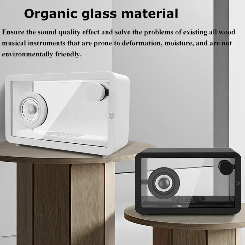 Altavoz Retro De cristal orgánico transparente, portátil, con sonido envolvente De 360 grados, inalámbrico, Bluetooth, Caixa De Som, RGB