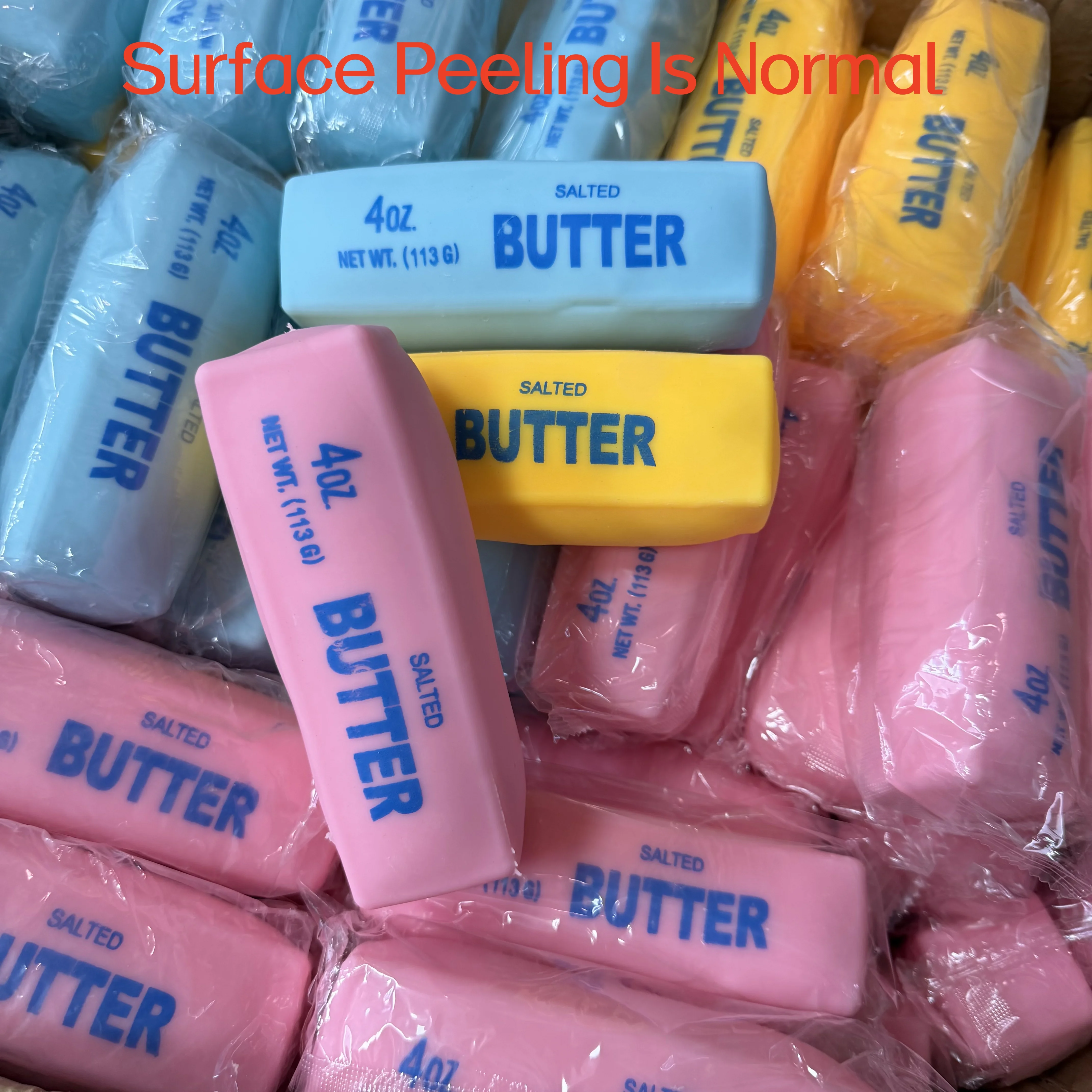 Jouet Squishy Bâton de Beurre Réaliste, Jouet à Presser Croustillant Viral, Jouet Sensoriel Anti-Stress Doux, Décoration de Bureau Amusante, Cadeau