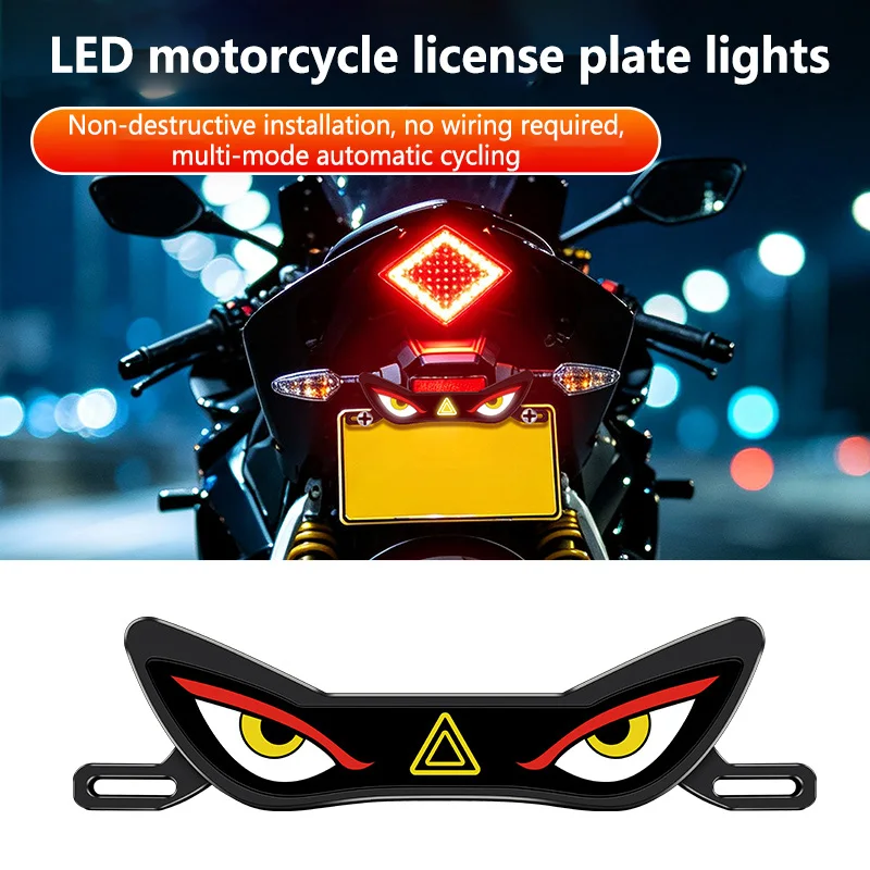 Motorcycle License Plate Devil Eye Light Triangle Round Strobe Flash Decorative Screw Lamp Universal Modified LED Bolt Lights