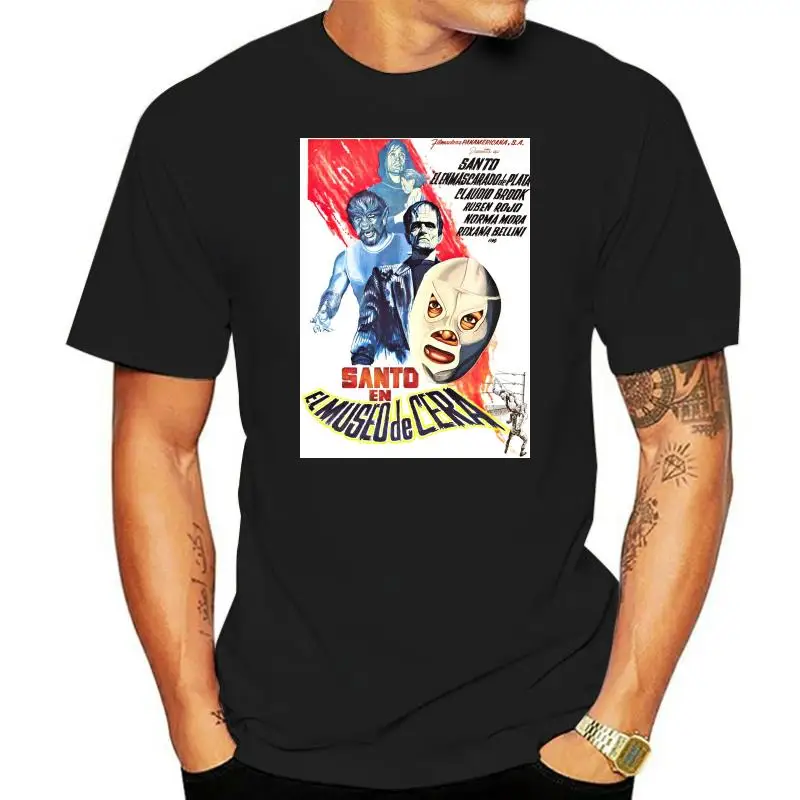 El Santo Wax Museum Film Poster 60S Mexican  Retro Unisex T Shirt 1038 Custom Print Tee Shirt