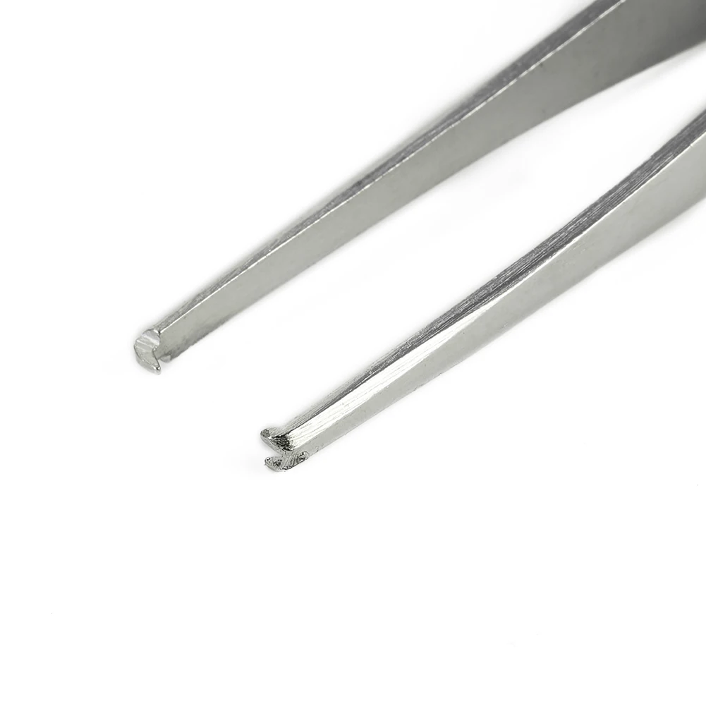 Spezielle 1-teilige gezahnte Pinzette für präzisen Griff, heiß begehrt, zum Manipulieren von Nadeln, silberfarben, zum Nähen, 125 mm / 5 Zoll, bester Preis – Detail 21