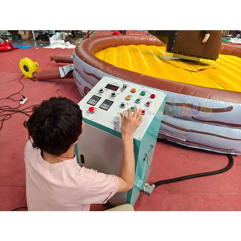 Commercial Outdoor Mechanical Inflatable Bull Rodeo Ride Game Inflatable Bull Redeo Riding Machine for Kids and Adult