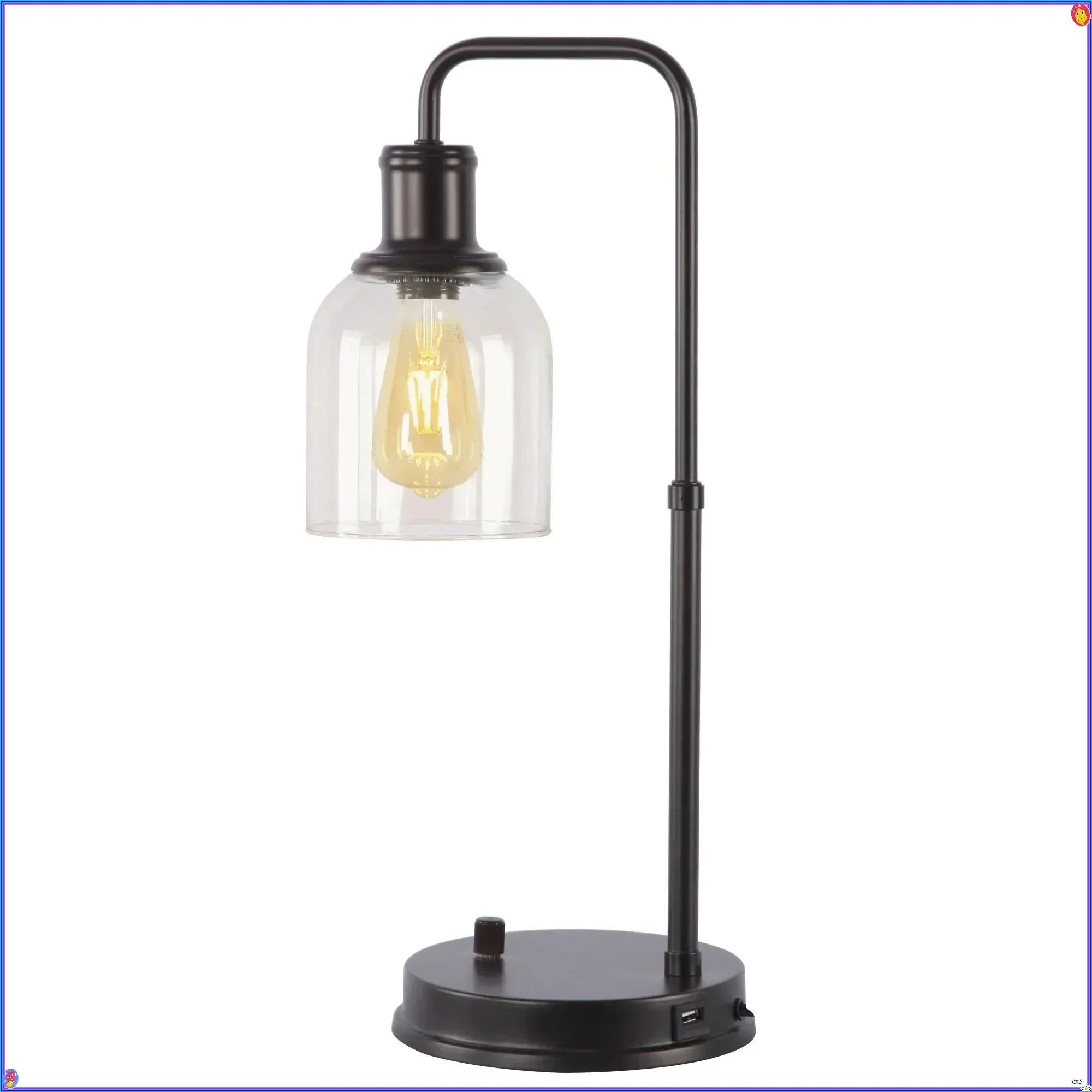 

Classic Bronze 20.5" Desk Lamp with USB Port, Glass Shade for Study, Office & Professional Workspace Lighting