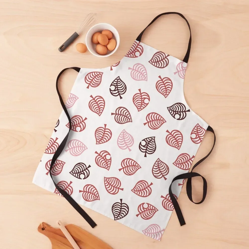 Nook Leaf Aloha Logo - Red and Pink on White Apron Kitchen Special Accessories Barista Apron