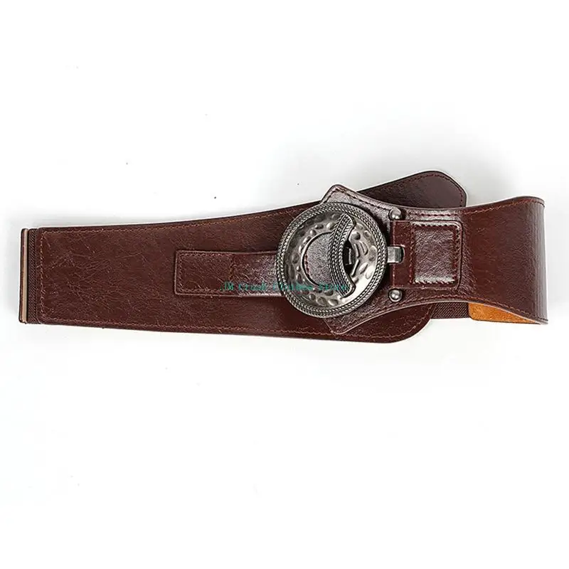 

K1ME Dress Decorative Belt Stretch Vintage Shaping Girdle Wide Belts For Women