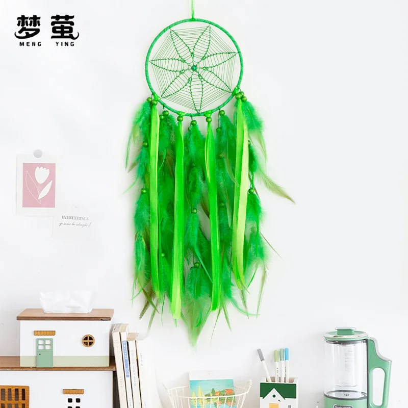 

New St. Patrick's Day Party Decor, Dreamcatcher Room Hanging Ornament, Shamrock Themed Mobile, Festival Gift