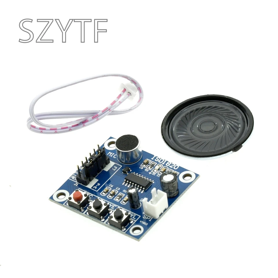 ISD1820 Recording Voice Module Voice Module Recording And Playing Voice Module The Microphone Head On The Board Delivers 0.5W Sp