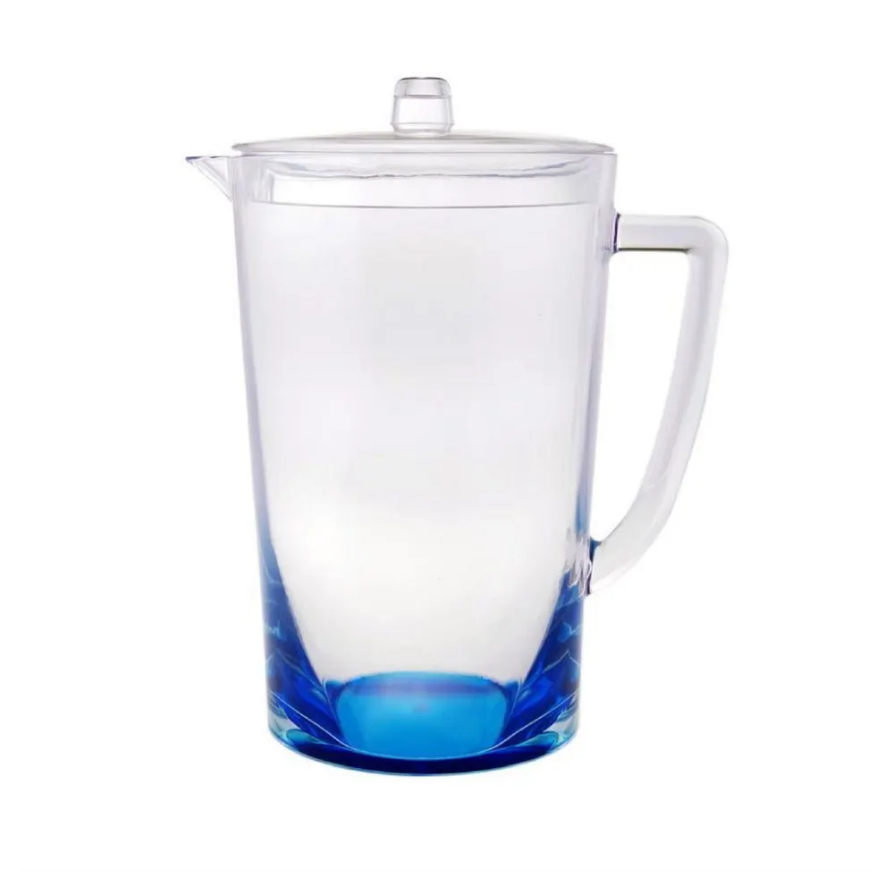 

2.75 Quarts Water Pitcher with Lid, Oval Halo Design Unbreakable Plastic Pitcher, Drink Pitcher with Spout BPA Free