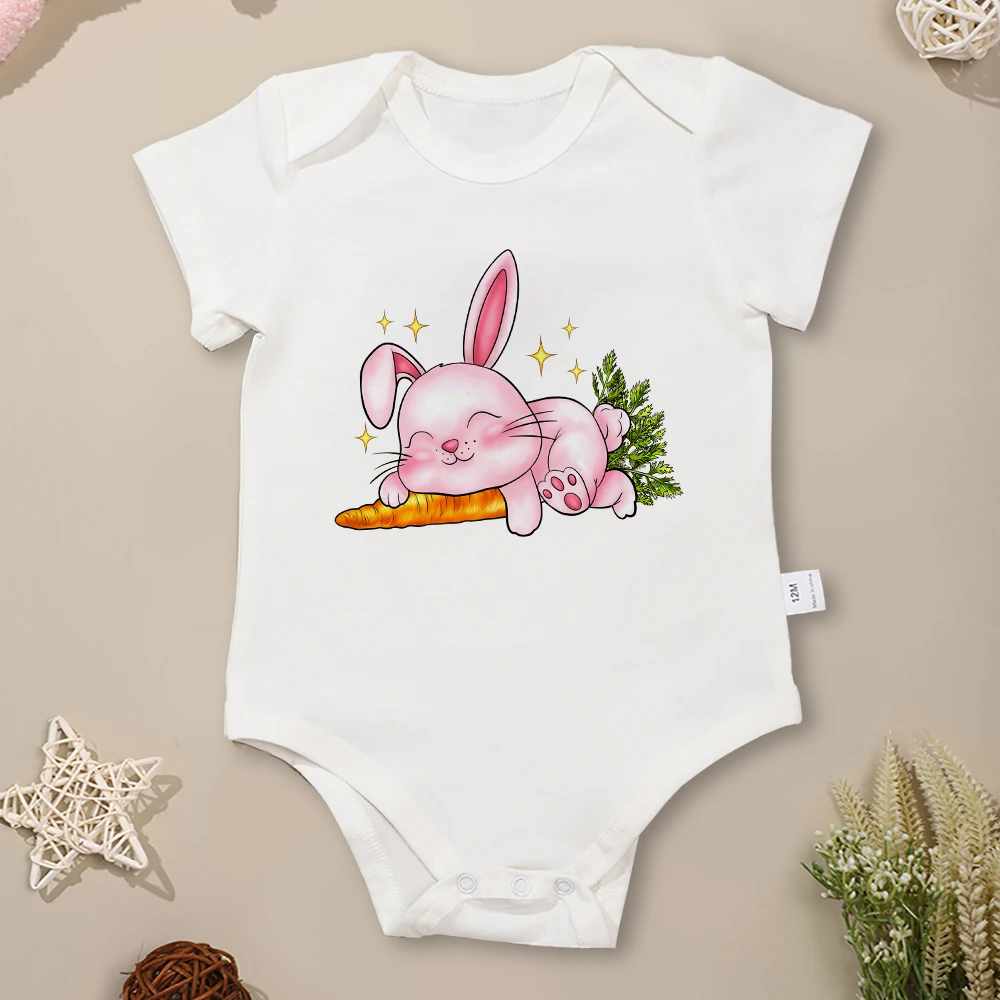 Easter Bunny Kawaii Harajuku Newborn Girl Clothes Aesthetic Festival Vibe Cute Infant Onesies Pure Cotton High Quality Bodysuits