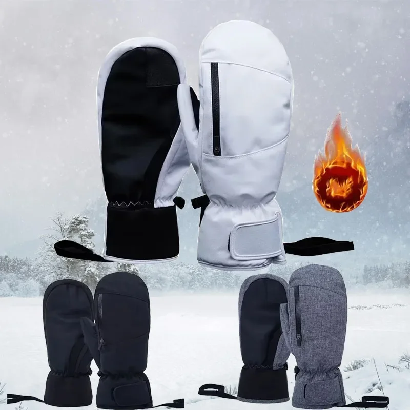 Guantes de esquí de invierno impermeables para snowboard pantalla táctil guantes térmicos gruesos para nieve hombres mujeres guantes cálidos para moto de nieve