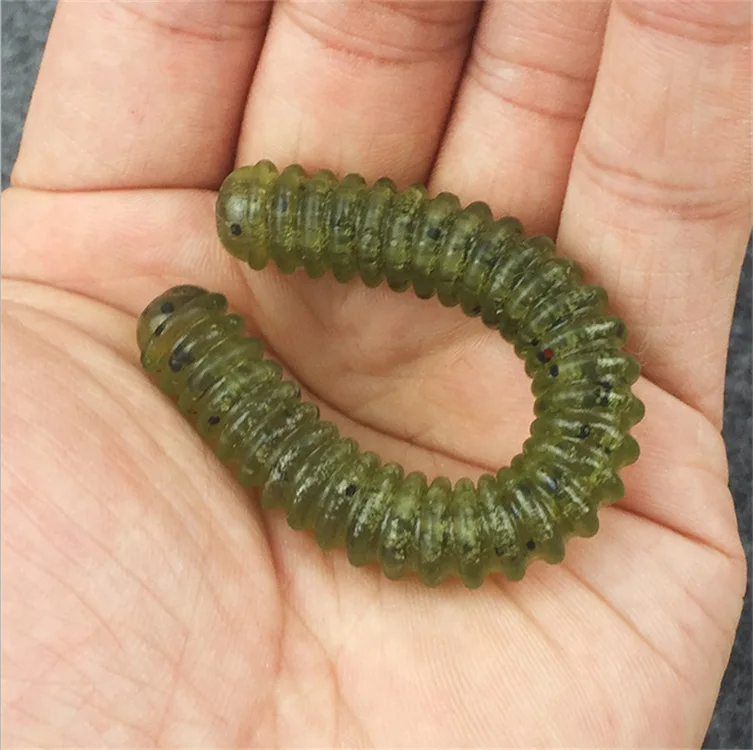 Angelköder Lugworm PVC Schraubgewinde Form Grub 10 cm Weichköder PVC Wurm Kunstköder Lot 4 Stück Verkauf – Detail 4