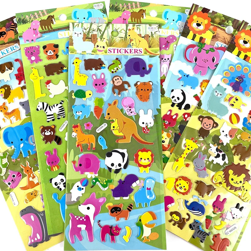 Kids Education Shows - สติกเกอร์บับเบิ้ล3D รถรถบรรทุกเครื่องบินการจราจรกันน้ำสติกเกอร์การ์ตูนอะนิเมะสำหรับเด็กผู้หญิงเด็กผู้ชายของเล่นเพื่อการศึกษาที่สนุกสนาน