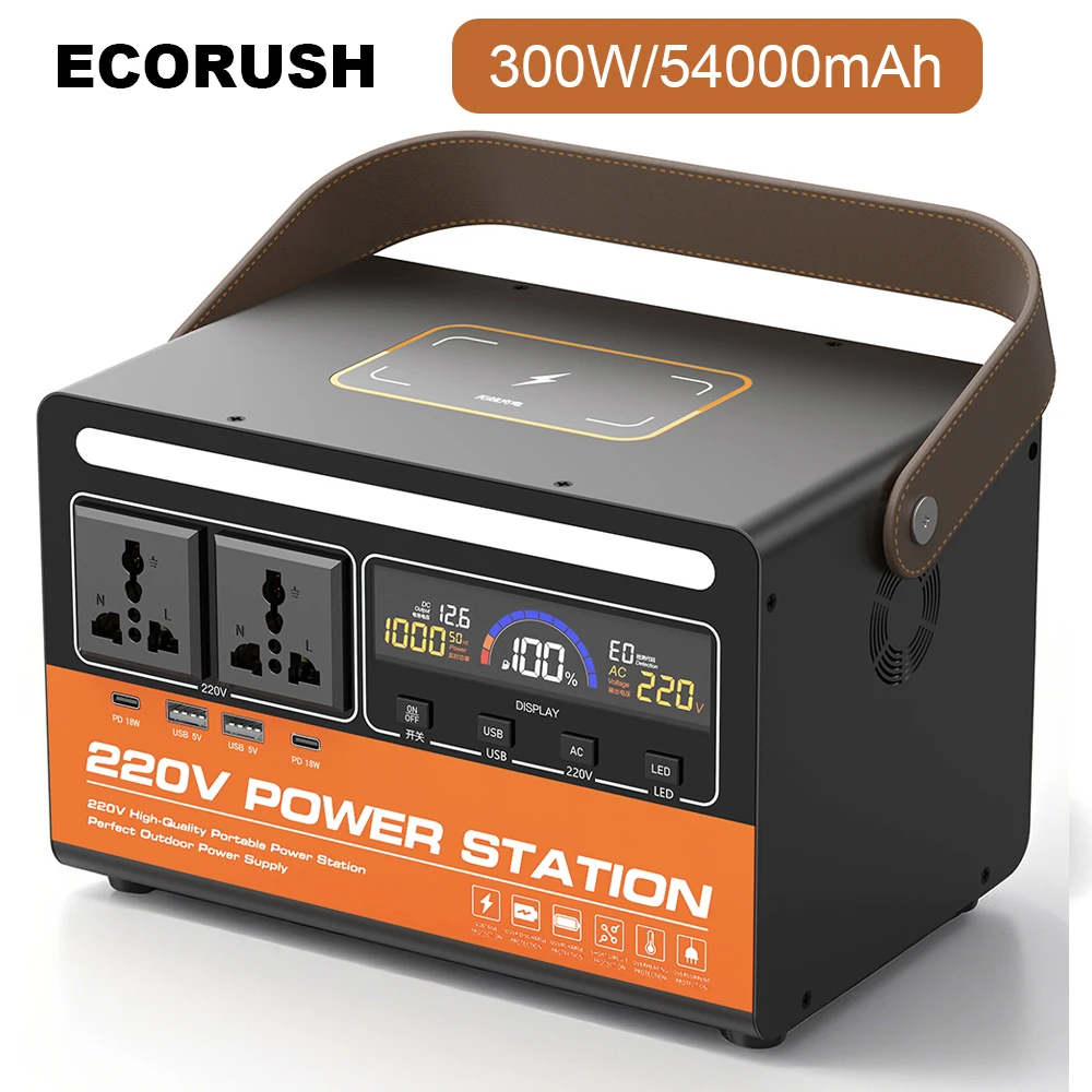

Power Bank 199.8Wh 54000mAh Portable Power Station Solar Power Generator Outdoor Energy For Camping Travel Pure Sinve Wave