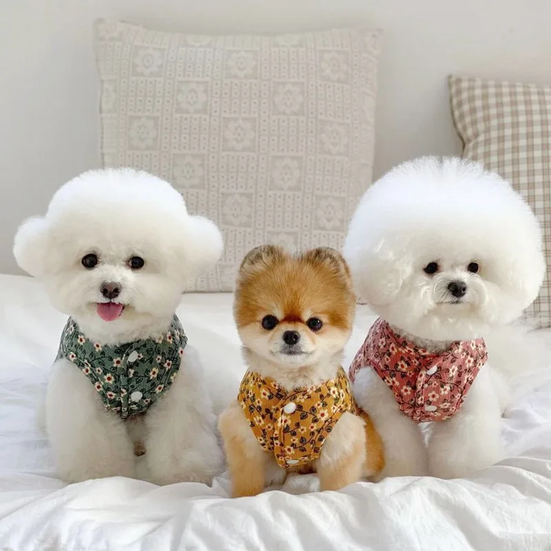 

Pet Shattered Cotton Teddy Winter Clothes Small and Medium Dog Warm Vest Poodle Thickened Jacket Sleeveless Dog Clothes