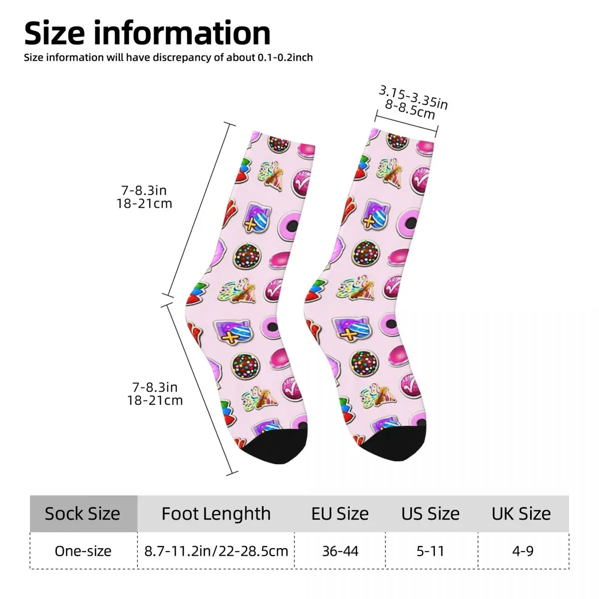 Booster Stash Candy Crush Socks Harajuku Sweat Absorbing Stockings All Season Long Socks Accessories for Unisex Gifts