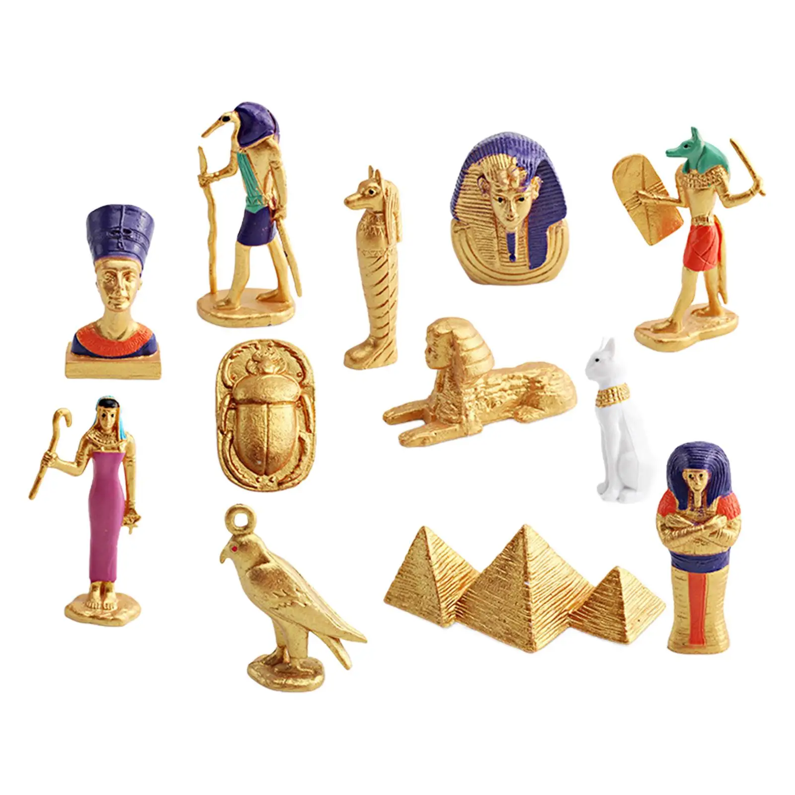 12Pcs Ancient Egypt Figures Collectibles Realistic Egyptian Figures for Kids for Birthday Gift Role Play Cars Cake Topper Travel