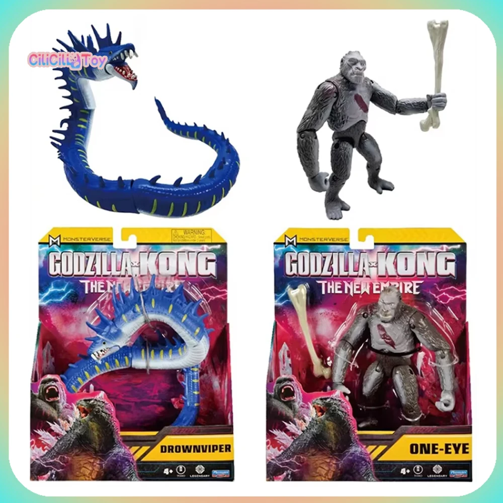 2025 Playmates Godzilla X Kong New Empire Anime Figure Drownviper One-Eye Play Action Figure Tiamat Mothra New Kid Birthday Gift