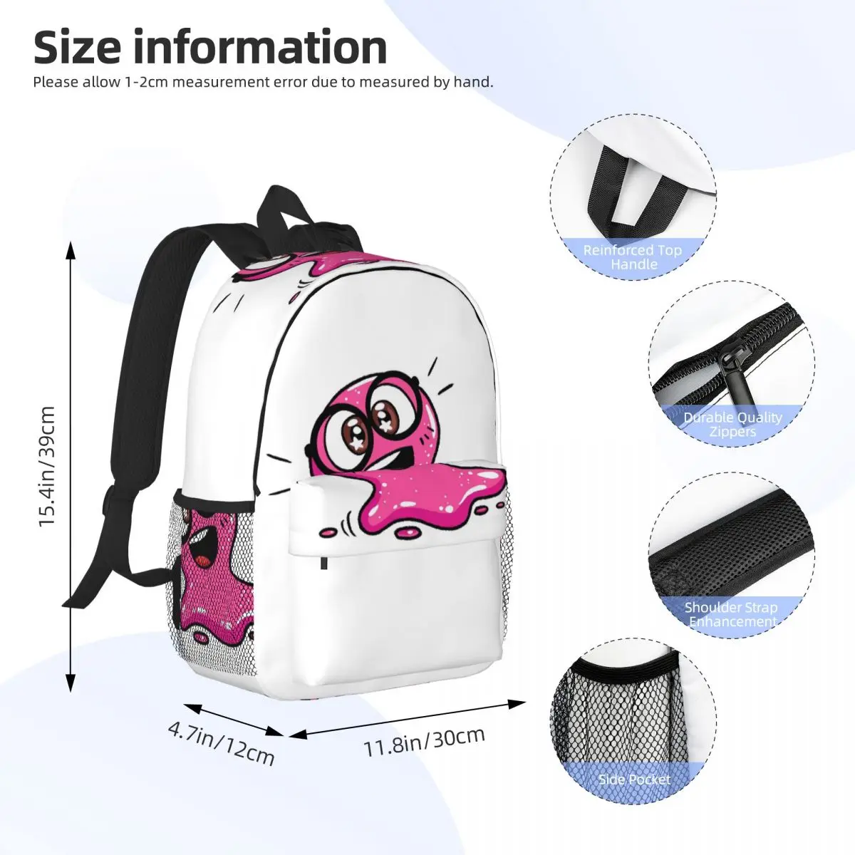 Super Slick Slime Sam Backpack Student Boys Girls BookBag Men Women School Bag Computer Shoulder Bags
