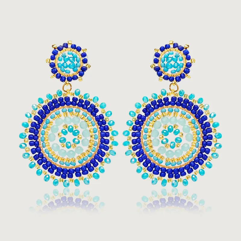 2025 New Vintage Trend Bohemian Earrings Lady Fashion Personality Simple Beaded Earrings Girls Graduation Gift