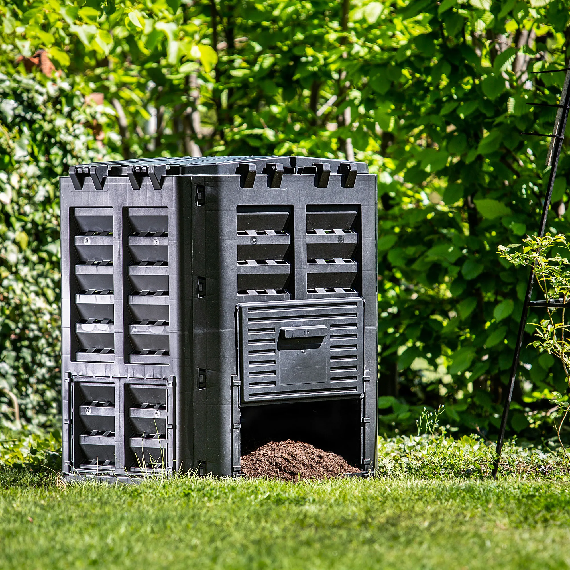 Kadax Compostor Zwarte Modulaire Tuin Vorstbestendige Kunstmesttank 360l
