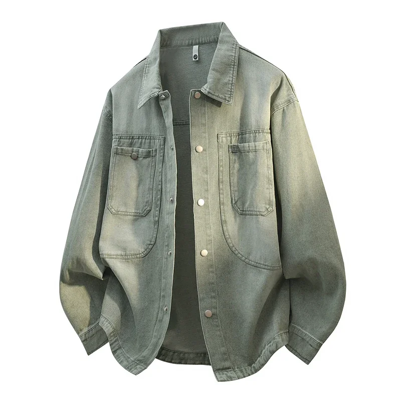 

Outdoor Cycling Sports Trend American Retro Denim Jacket Spring Autumn Fashion Collar Casual Versatile Loose Comfortable Jacket
