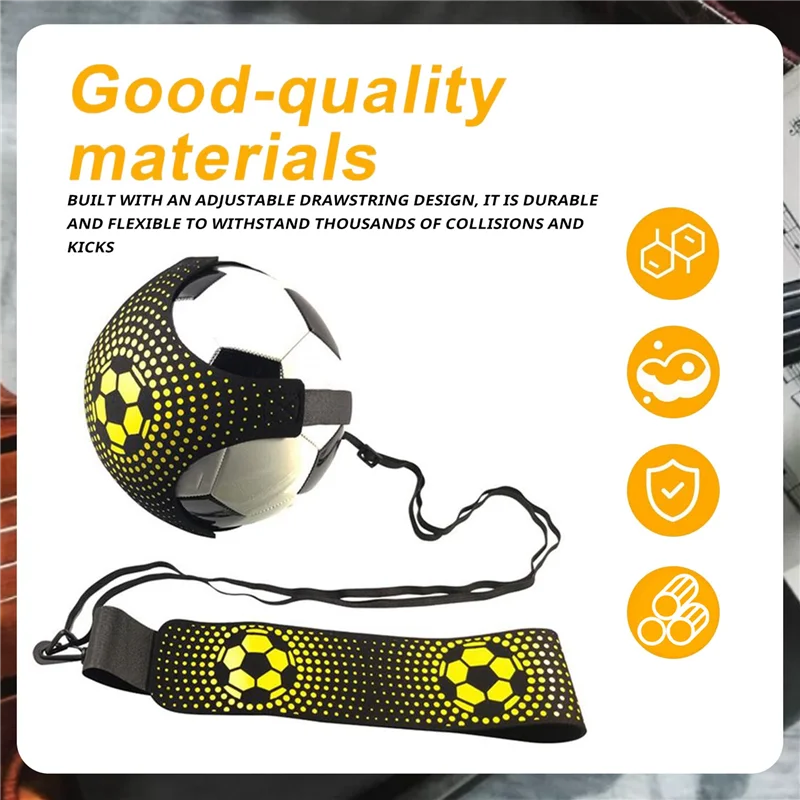 ABHS-เข็มขัดฝึกซ้อมลูกฟุตบอล,ฟุตบอลเตะโยนเดี่ยวฝึกการฝึกอบรมการควบคุมทักษะเข็มขัดปรับได้สําหรับเด็กผู้ใหญ่