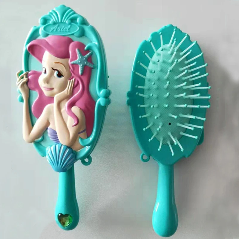 Disney Princess Combs Ariel Rapunzel Cartoon Anime Figures Air Cushion Massage Comb Hairdressing Tool Kids Girls Birthday Gifts