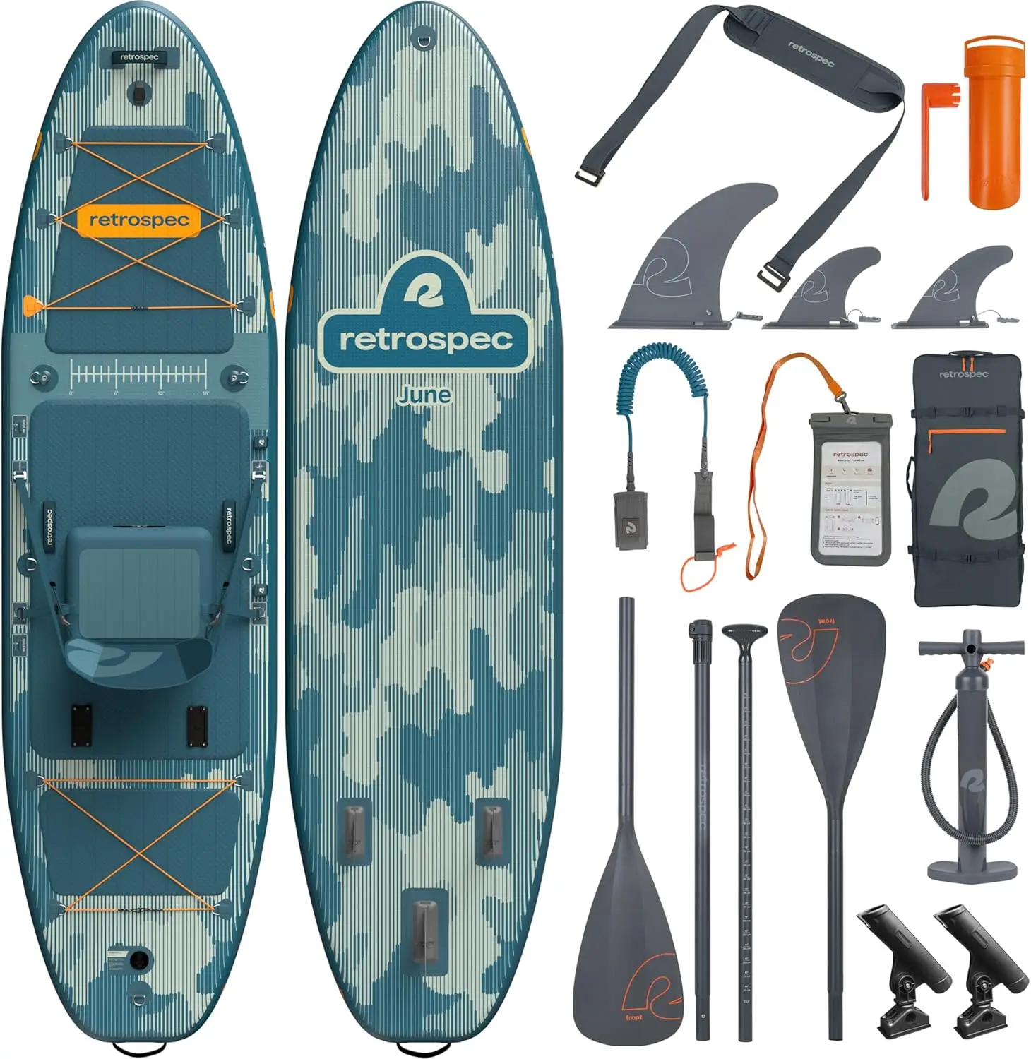 Inflatable Fishing Paddle Board 11’6” with Detachable Seat – Puncture-Resistant SUP for Anglers, Includes Rod Holders, Anti-Slip Deck Pad & Accessories