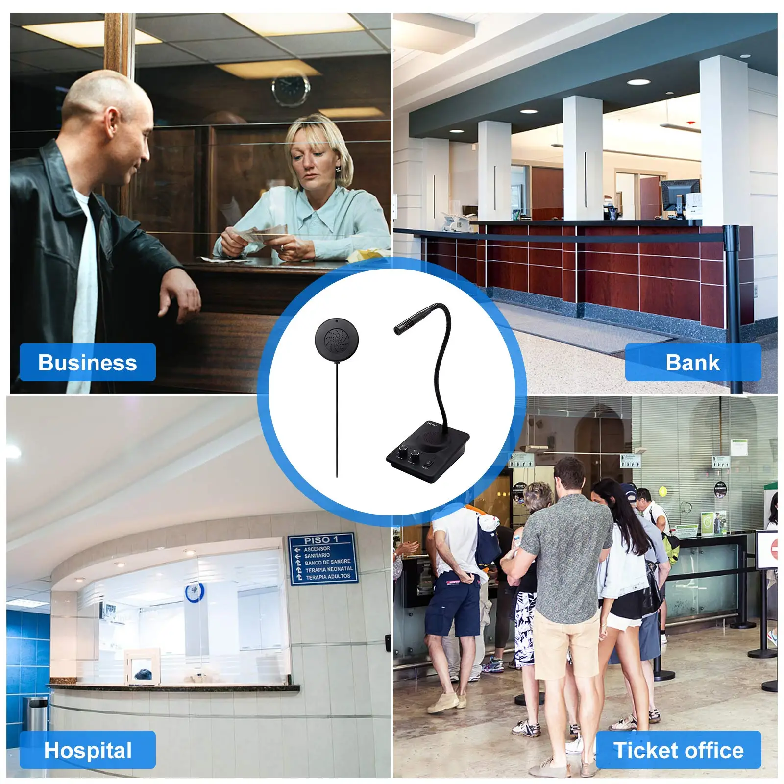 

2025 hot sale Daytech Window Speaker Intercom System Dual-Way Intercom Anti-Interference Intercommunication Microphone Window fo