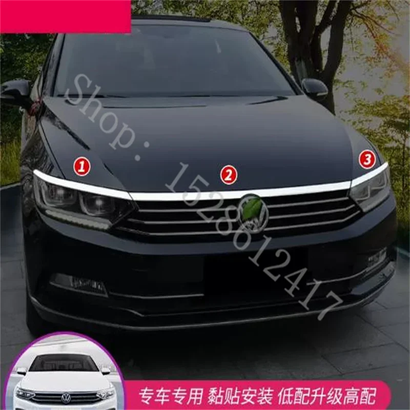 CAR ACCESSORIES FOR VW/VOLKSWAGEN PASSAT B8 FRONT HOOD BONNET GRILL LIP MOLDING COVER TRIM BAR GARNISH STYLING 2017 2018 -2023