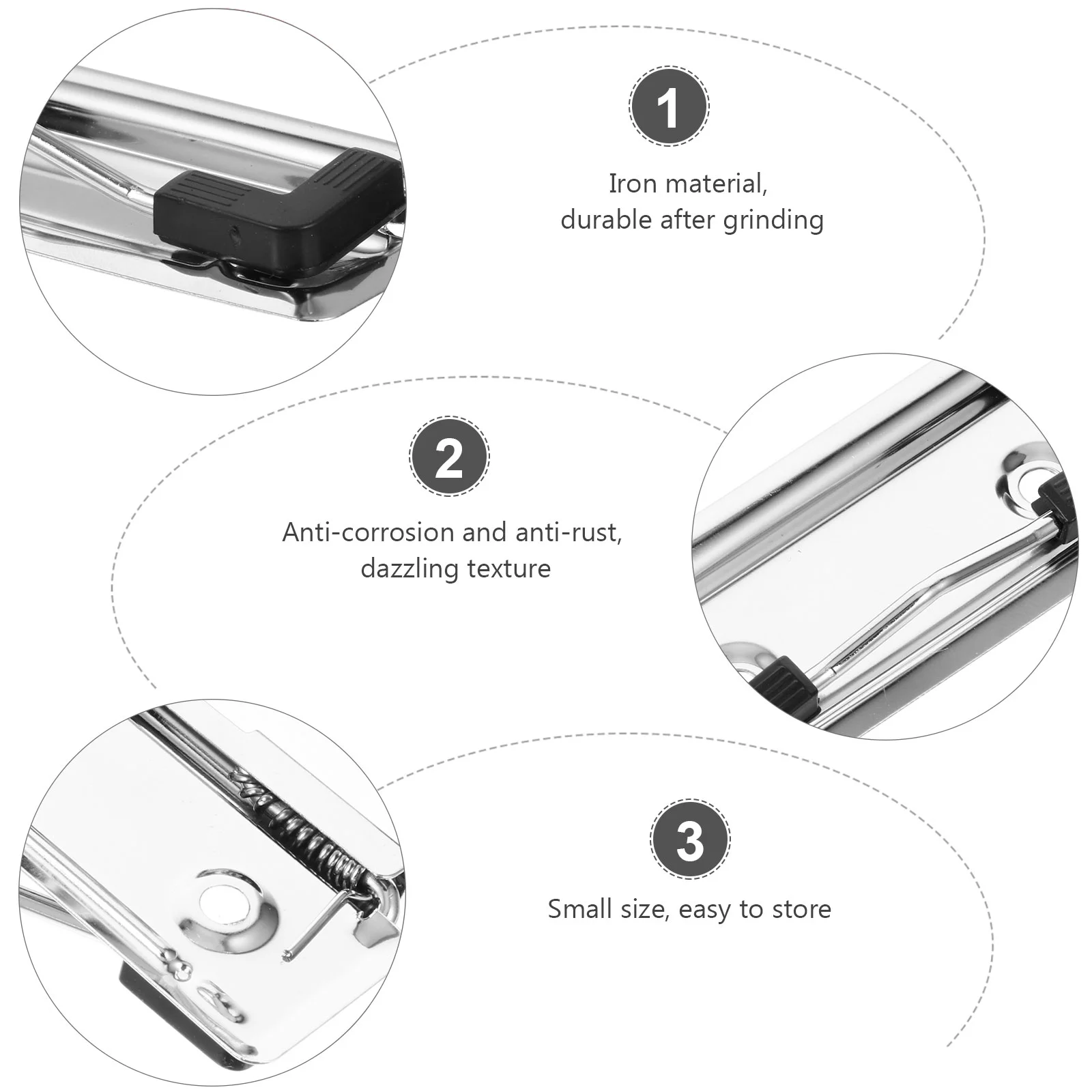 Imagem -03 - Clipes de Prancheta Montáveis Clipe de Metal Mola-carregado Pasta de Arquivo Grampos de Escritório Clipes de Placa Dura Papelaria para a Escola