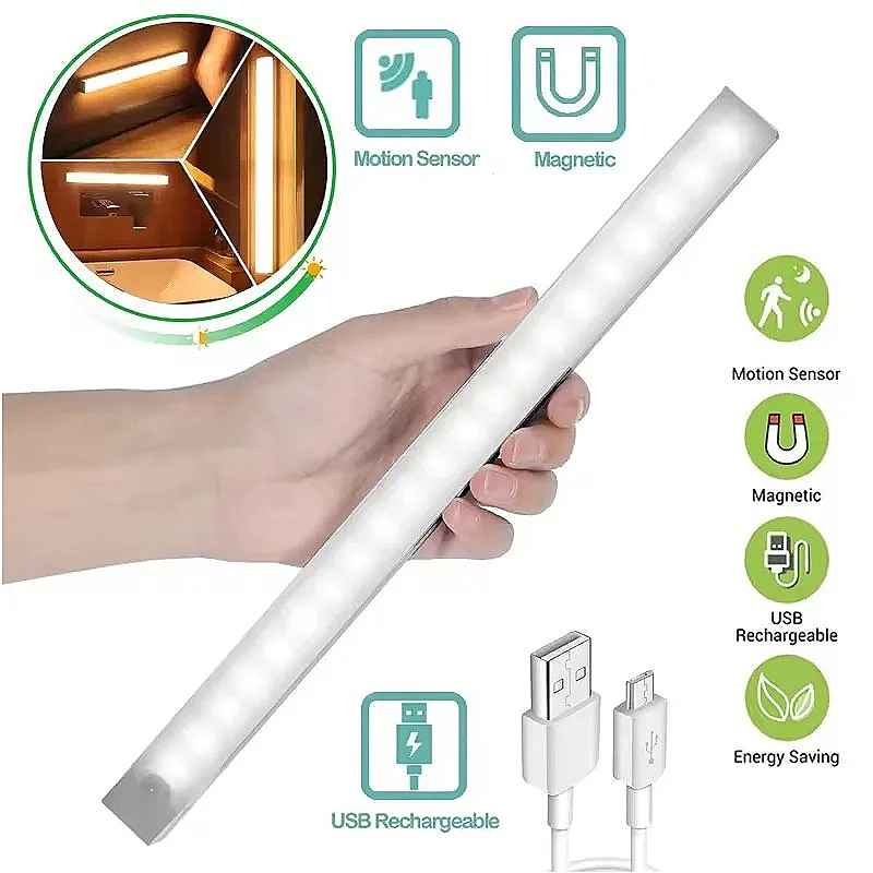 لاسلكي LED مصباح لجهاز الاستشعار قابلة للشحن ضوء الليل خزانة ضوء الليل المطبخ غرفة نوم خزانة الدرج الخلفية شريط إضاءة LED