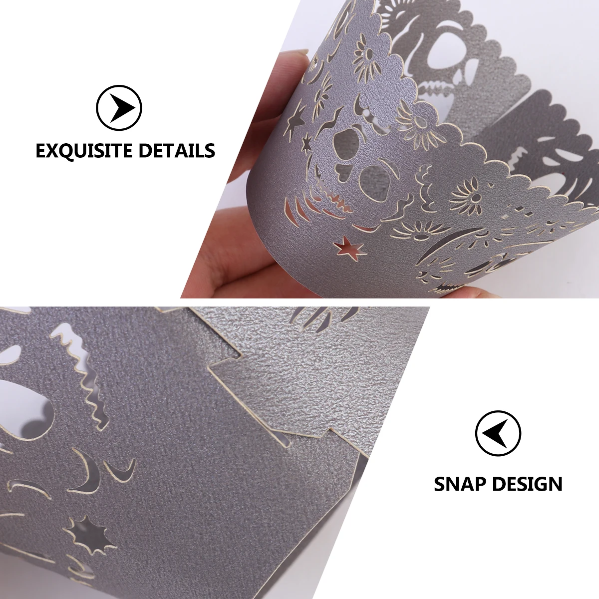 

50 Pcs Halloween Cake Paper Cup Skull Baking Cups Top Hat Party Cupcake Toppers