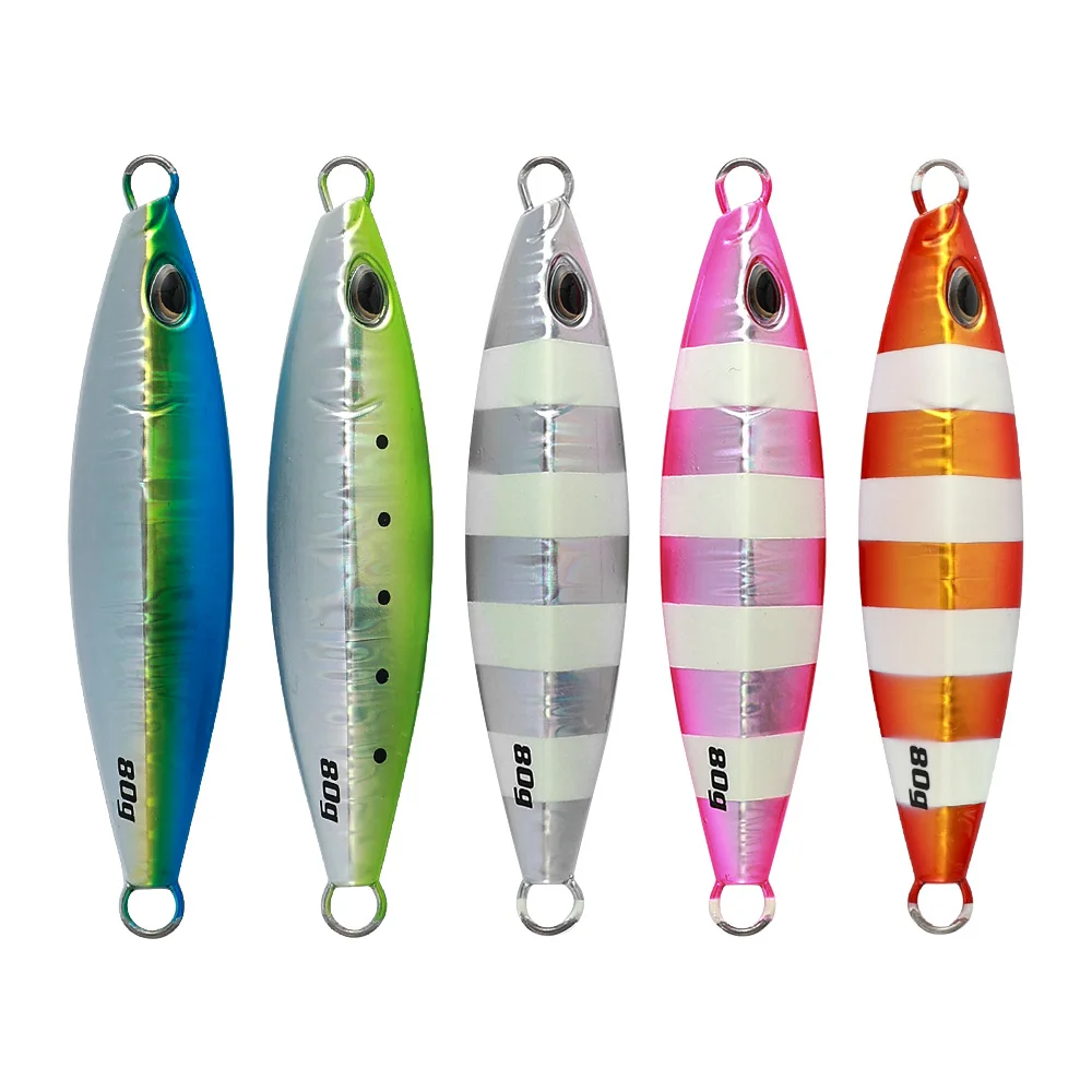 CASTFUN 60g 80g 100g Koika Jig Slow Pitch Metal Jigs Saltwater Fishing Lure Slow Fall Jigging Lure