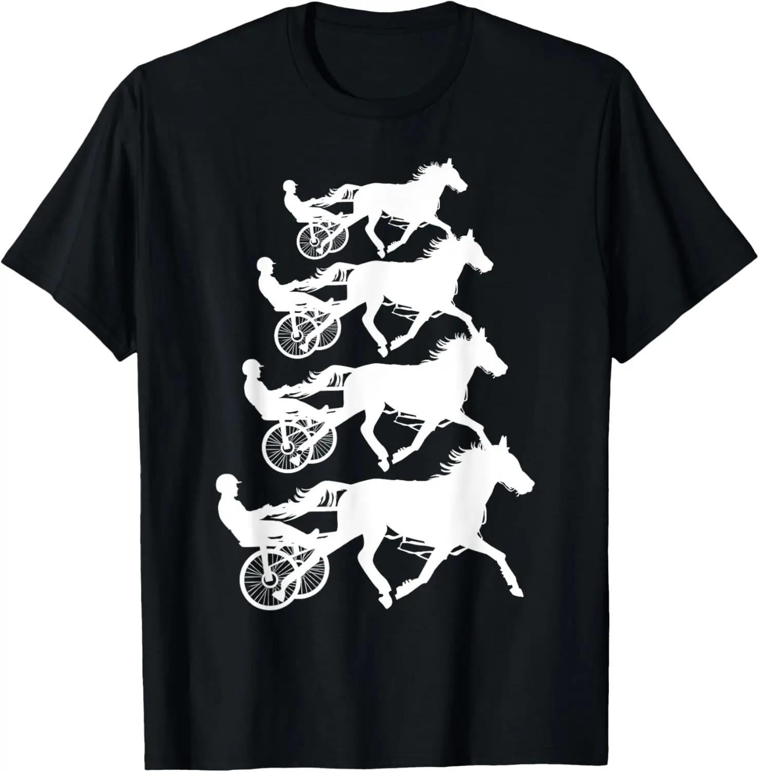 Funny Harness Horse Racing Gift Men Women Cool Retro Colors T-Shirt