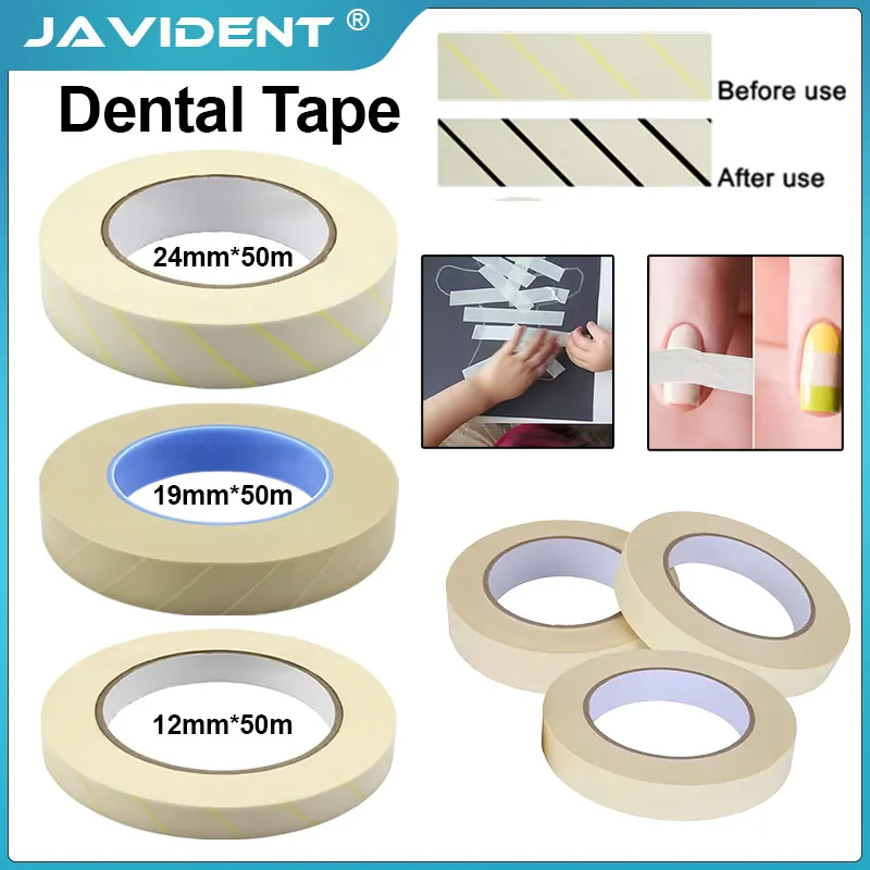 1Roll Dental Tape Sterilization Indicator Autoclave Sterilizer Material Dentistry Cleaning Oral Care Supplies 12/19/25MM
