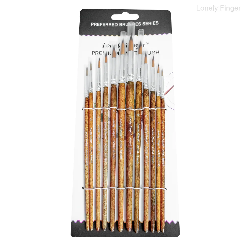 

Набор круглых кистей для акварельных красок, 12 шт., 12 шт., нейлоновые волосы разных размеров для акварели, акрила, чернил, влагалища, масла и температуры B