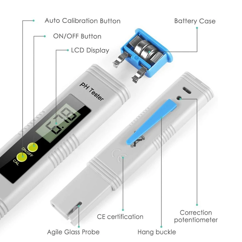 Digital PH Meter, 0.01 PH Water Quality Tester With 0-14 PH Measurement, Water PH Tester For Household Drinking Pool Easy To Use